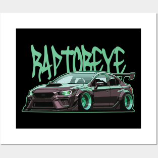 Subaru WRX STI Car Art - Impreza Modified Raptor Eye JDM Car Posters and Art